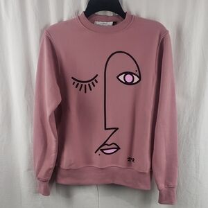 Collect The Label Women's XXS Zoe Pink Face Sweatshirt